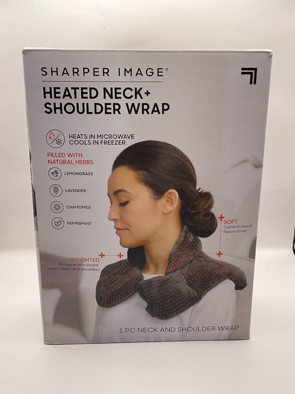 Sharper Image Heated Neck & Shoulder Wrap – Weighted Aromatherapy